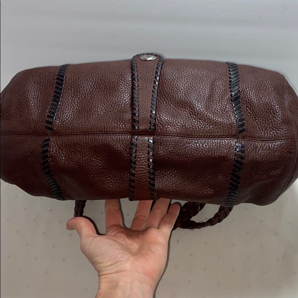 Auth Brighton Braided Handle Pebble Leather Purse - Picture 4 of 16